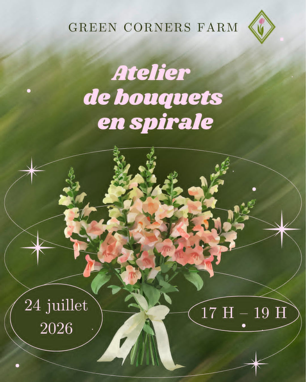 Atelier de bouquet en spirale