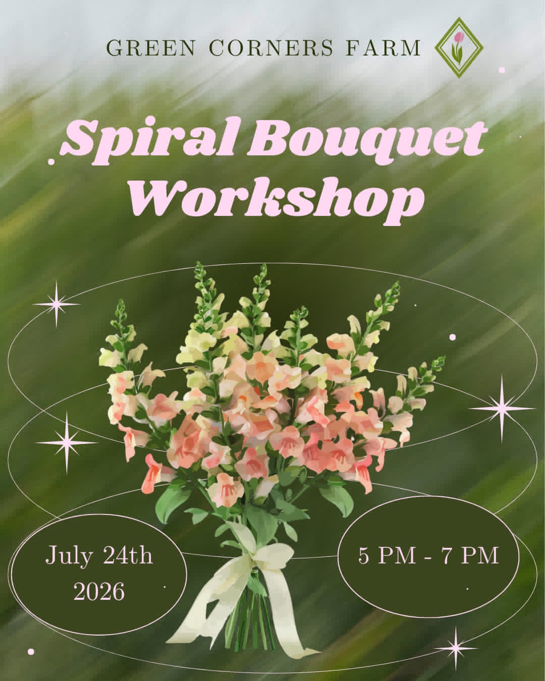 Atelier de bouquet en spirale